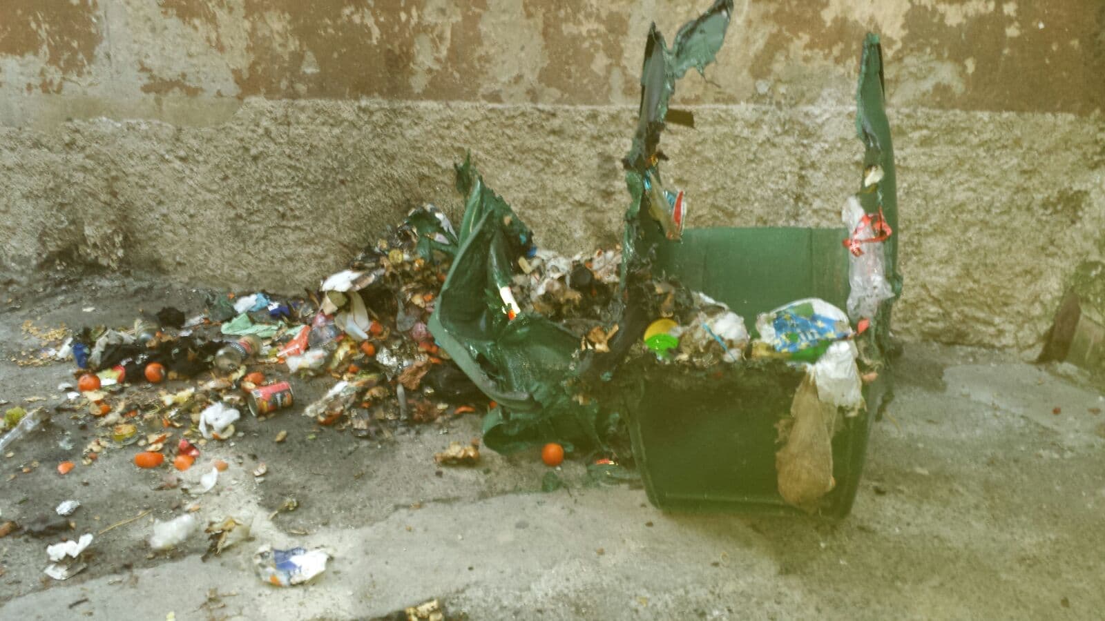 Cassonetti a fuoco a Corigliano
