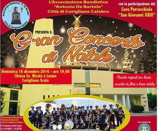Corigliano, questa sera il Concerto di Natale