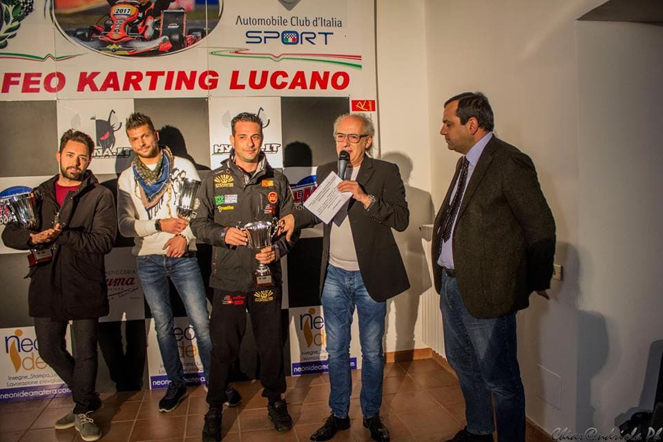 Il pilota disabile coriglianese Chiarelli sul podio del Trofeo Karting Lucano