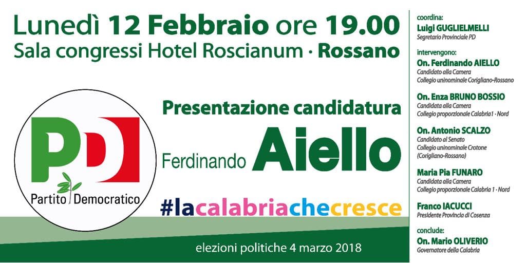 Pd presenta la candidatura di Aiello