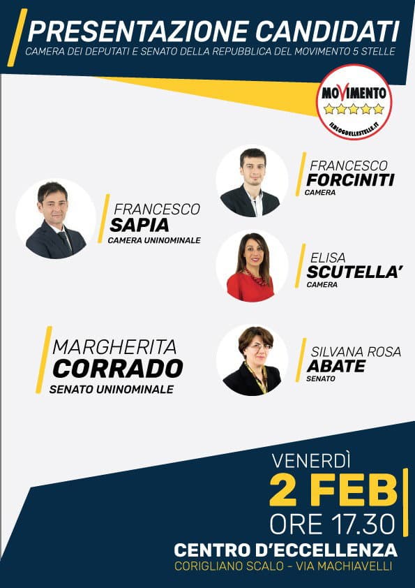 Corigliano: venerdì il M5S presenta i suoi candidati