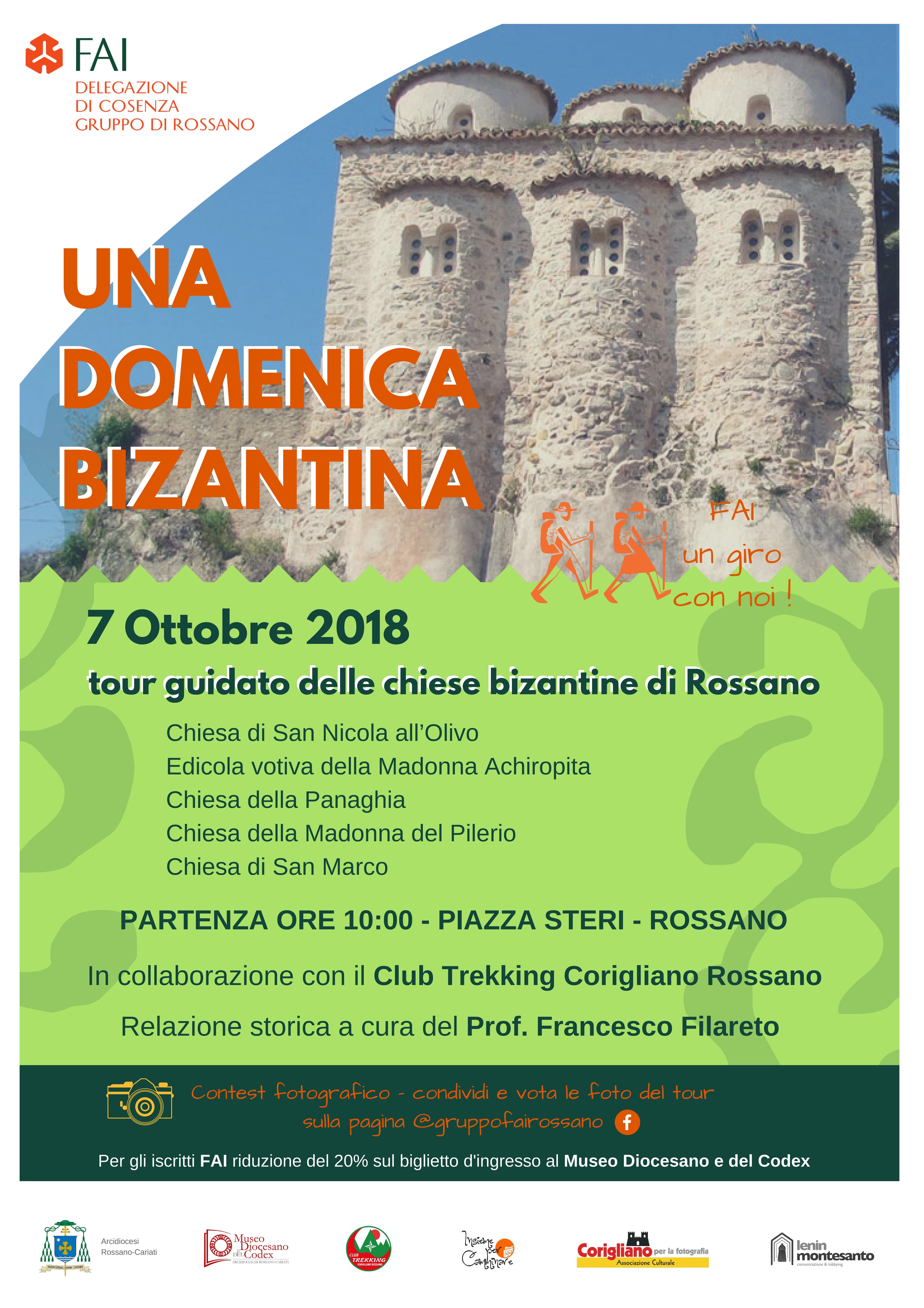 Rossano, domenica 7,tour nel centro storico: l'iniziativa "UNA DOMENICA BIZANTINA, FAI UN GIRO CON NOI"