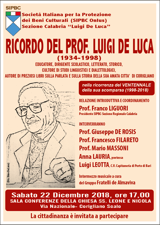 Il ricordo del Prof. Luigi De Luca nel ventesimo anniversario della sua scomparsa