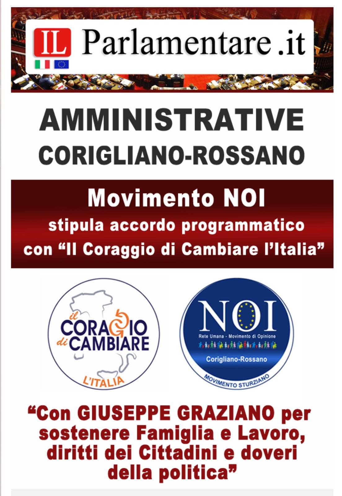 Movimento NOI firma un accordo programmatico con il Coraggio di Cambiare
