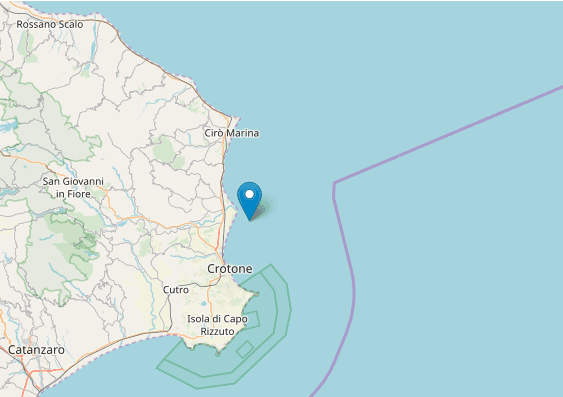 Terremoto di magnitudo 3.7 nel Crotonese