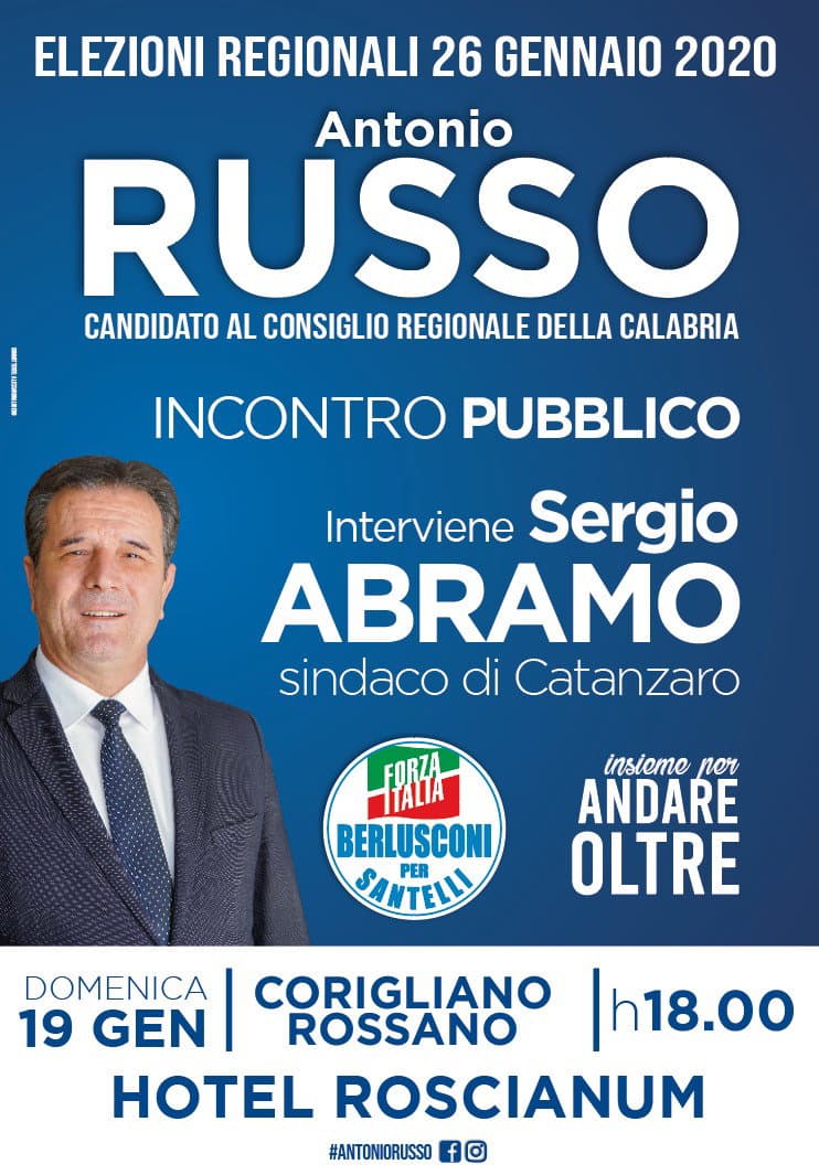 Abramo a Corigliano Rossano per sostenere Russo