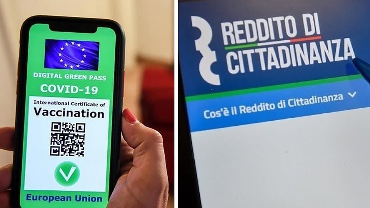 Green pass obbligatorio per poter mantenere il Reddito di cittadinanza