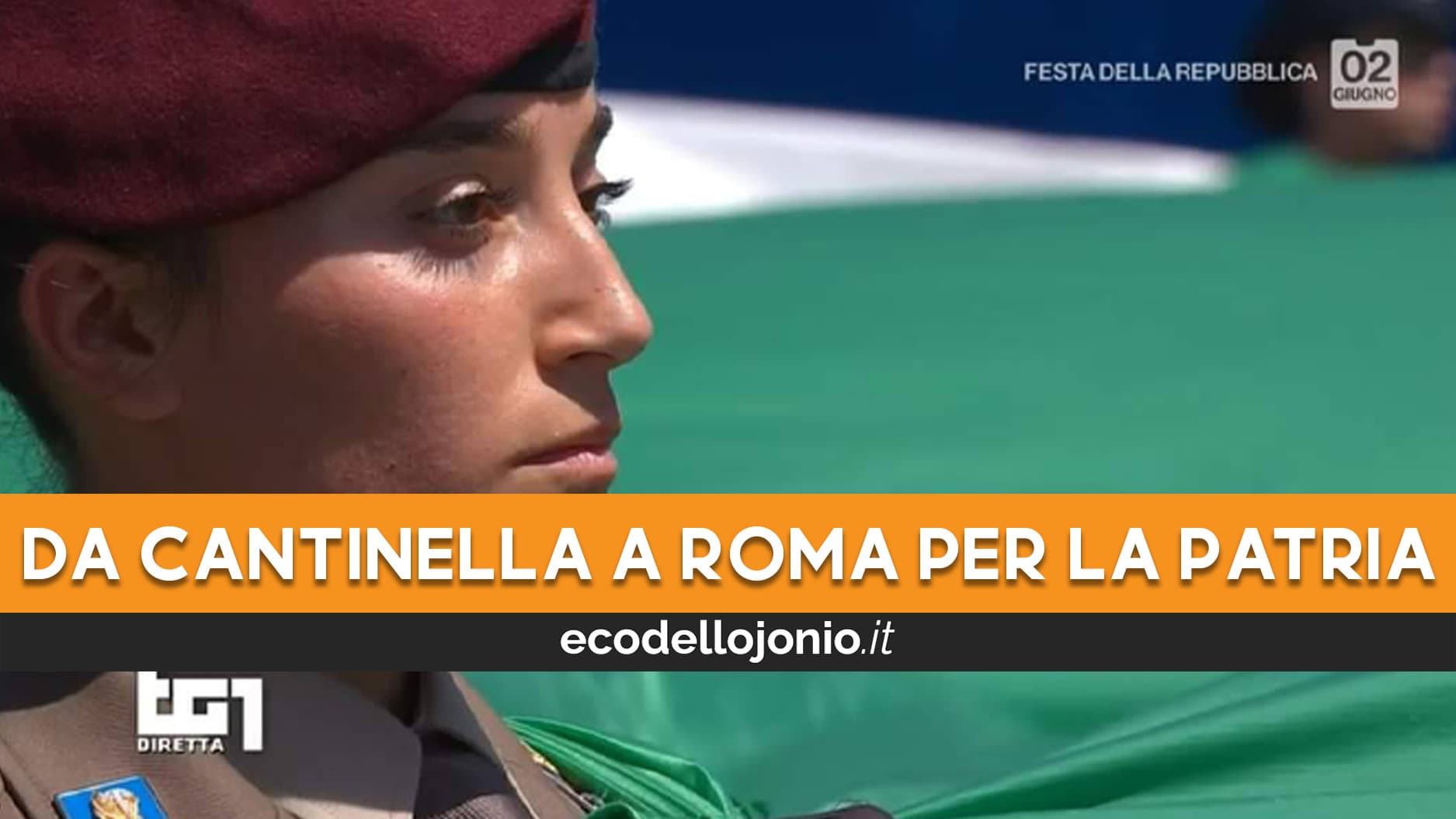 Erika Piraino la "parà" coriglienese portabandiera della Repubblica