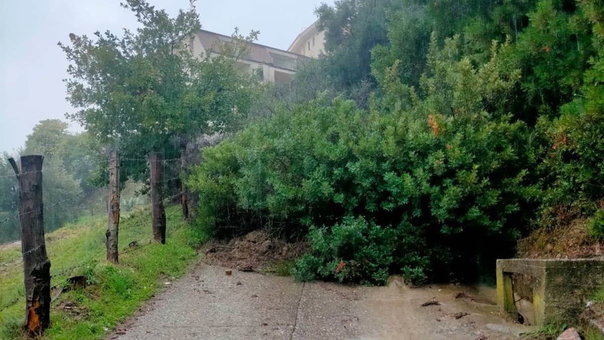 Maltempo a Caloveto, frane sulla provinciale 251: domani scuole chiuse