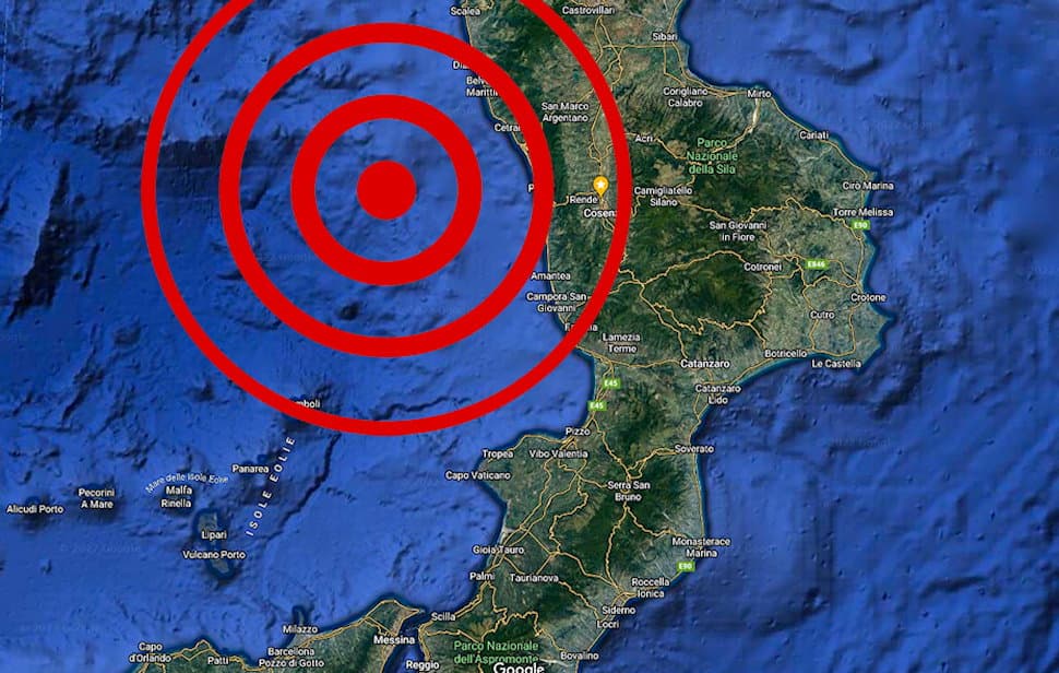 Scossa di terremoto nel cosentino, sisma di magnitudo 4.0 avvertito anche nei comuni del litorale