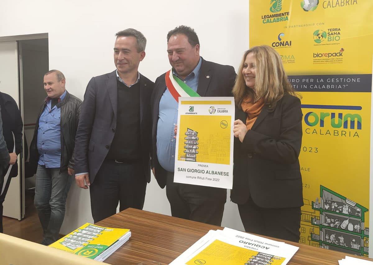 Anche a San Giorgio Albanese il riconoscimento di comune Rifiuti Free