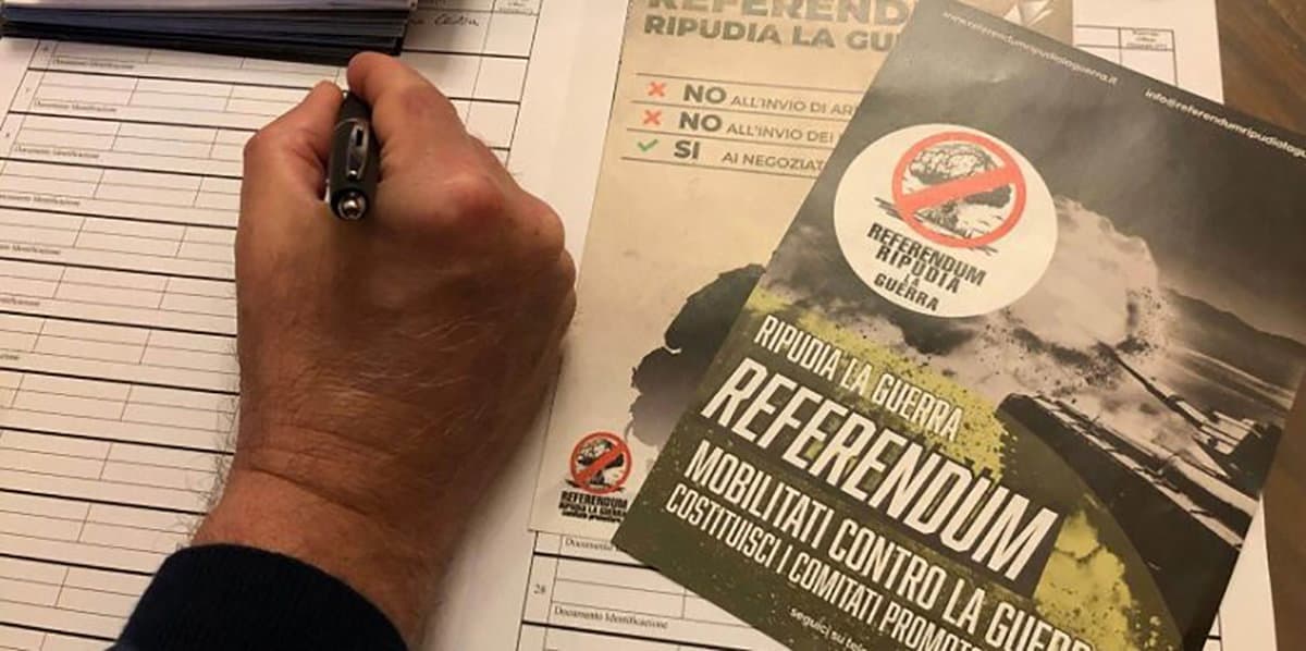 L’Italia ripudia la guerra: da Co-Ro una firma per dire basta all’invio di armi. Ecco quando
