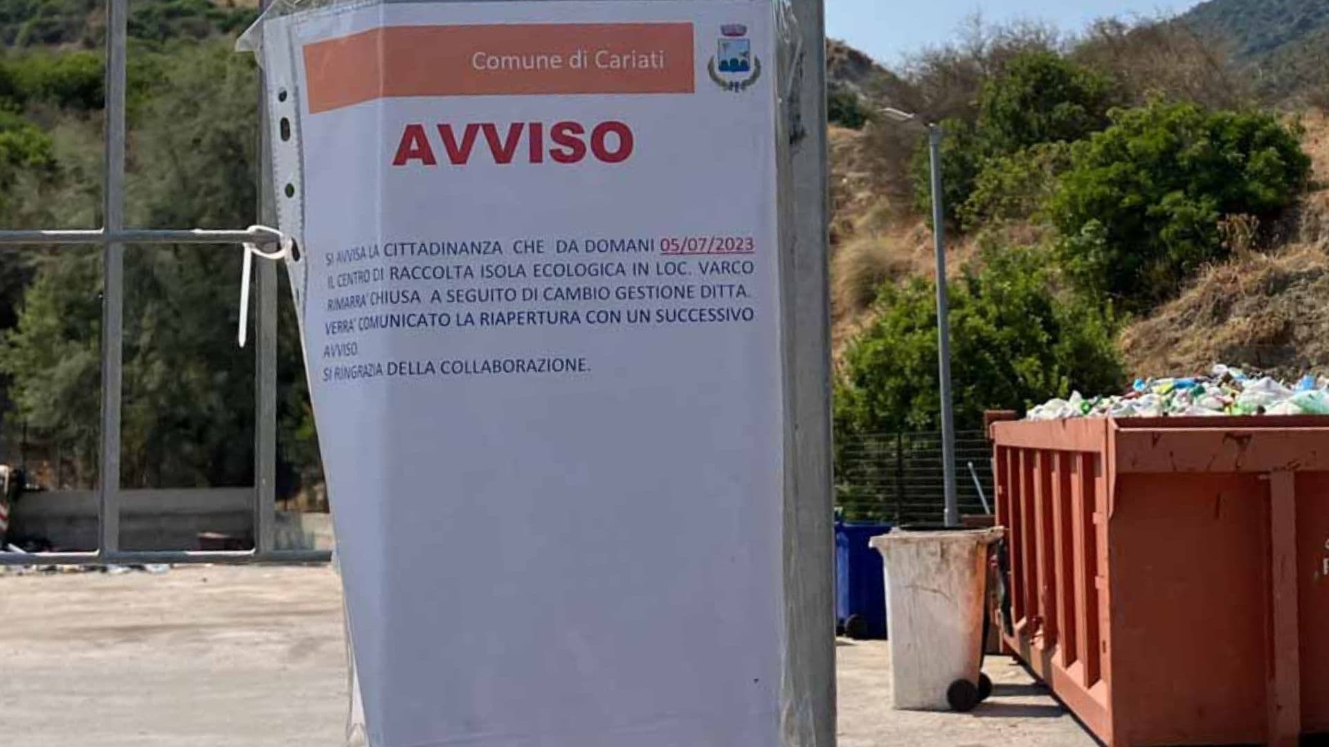 Cariati, Le Lampare denunciano: «L'isola ecologica chiusa anche dopo gli annunci di Minò»