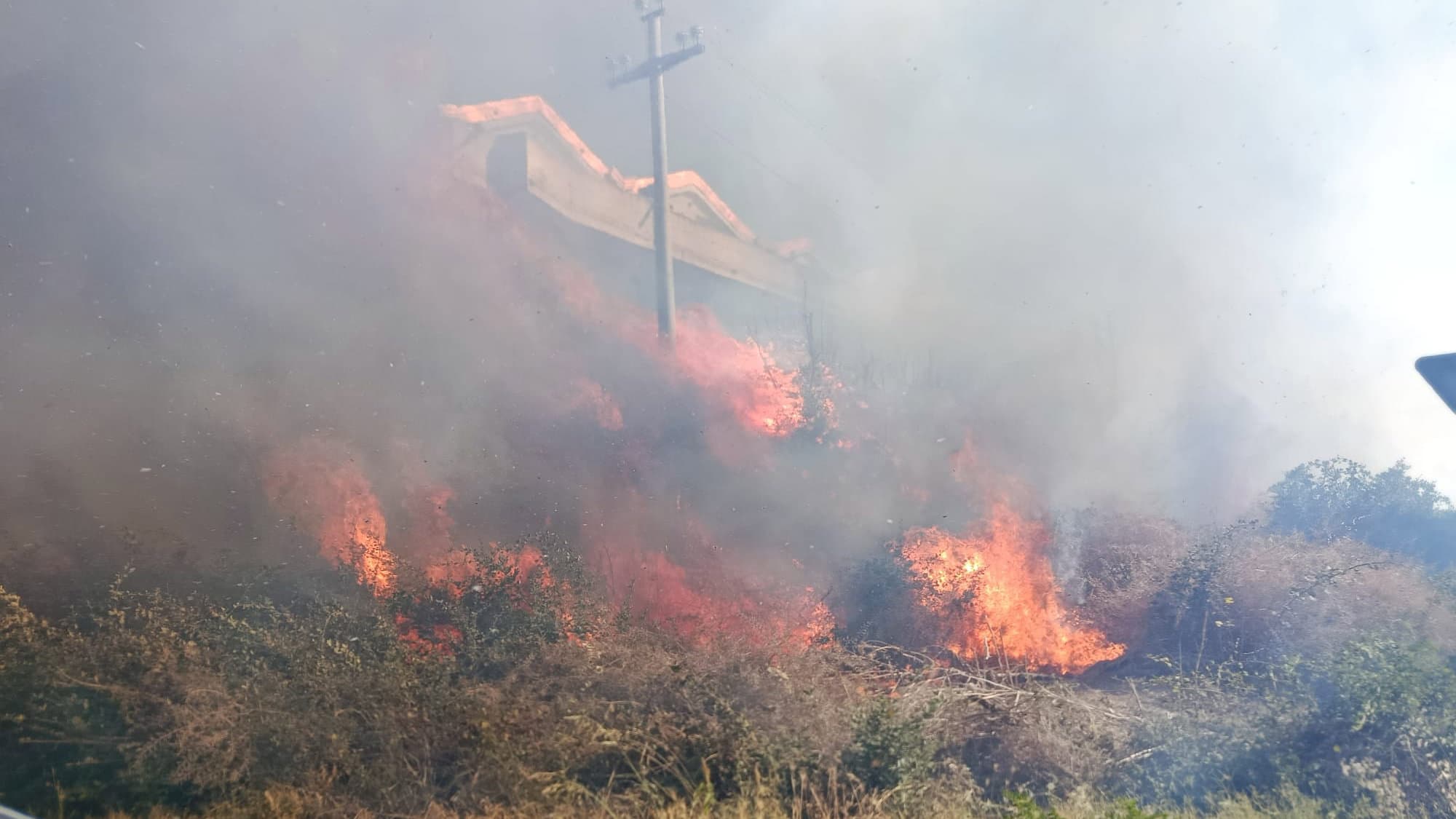 Corigliano-Rossano, incendio a Villaggio Frassa: fiamme vicine alle abitazioni
