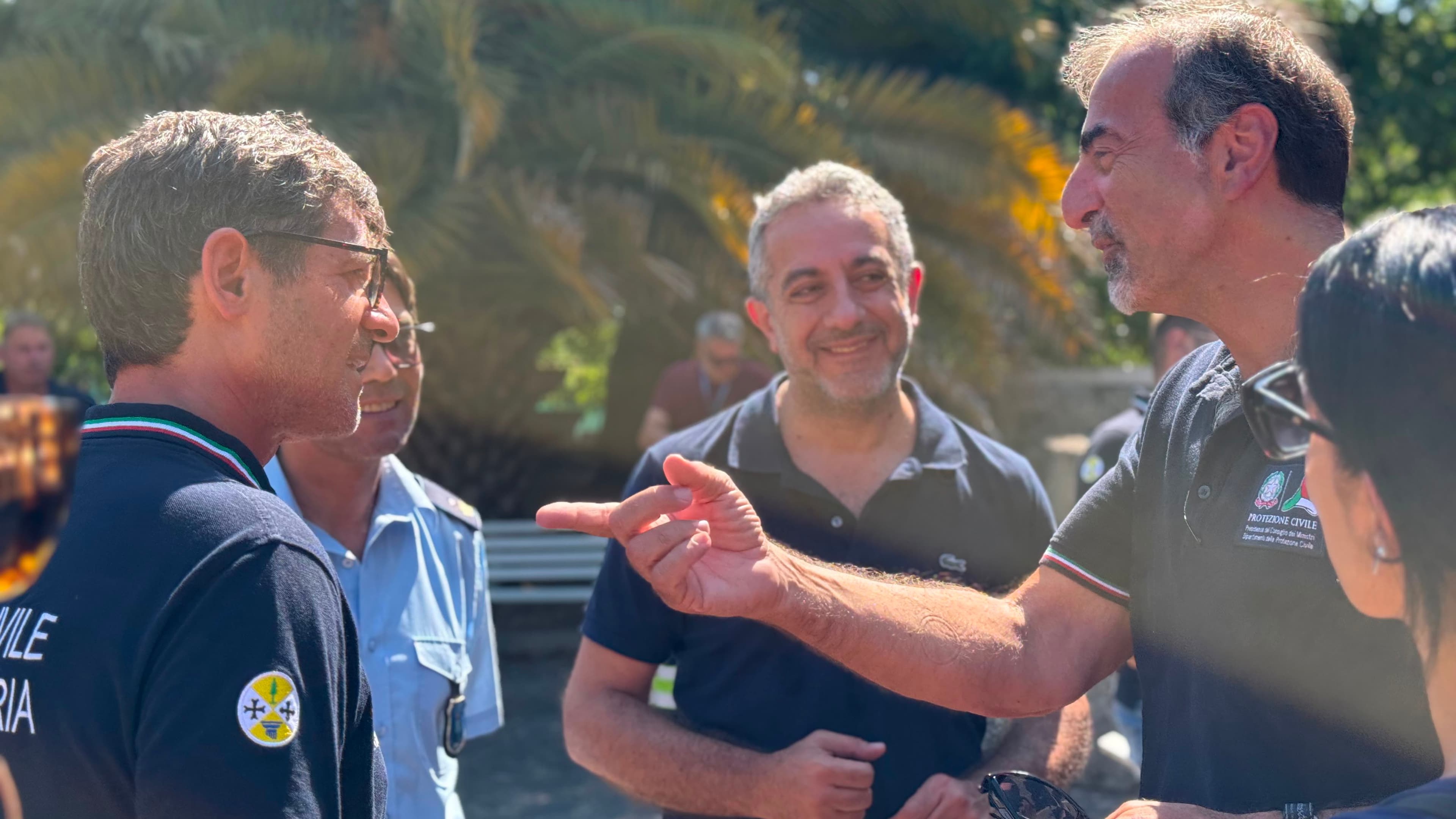 Protezione civile, vertici nazionali e regionali in visita al presidio di Doria