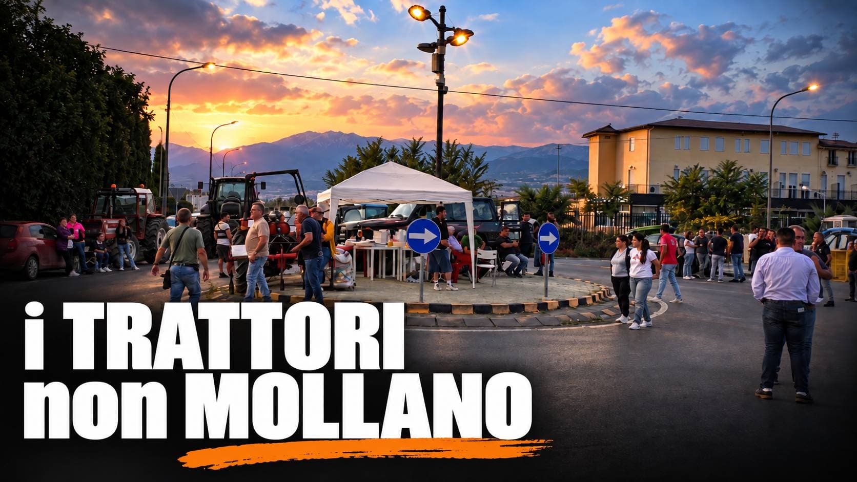 Trattori, terzo giorno di protesta a Spezzano: «Andremo avanti a oltranza, siamo esausti»