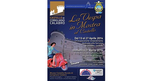 Al castello di Corigliano la mostra “Un Giorno in Vespa”