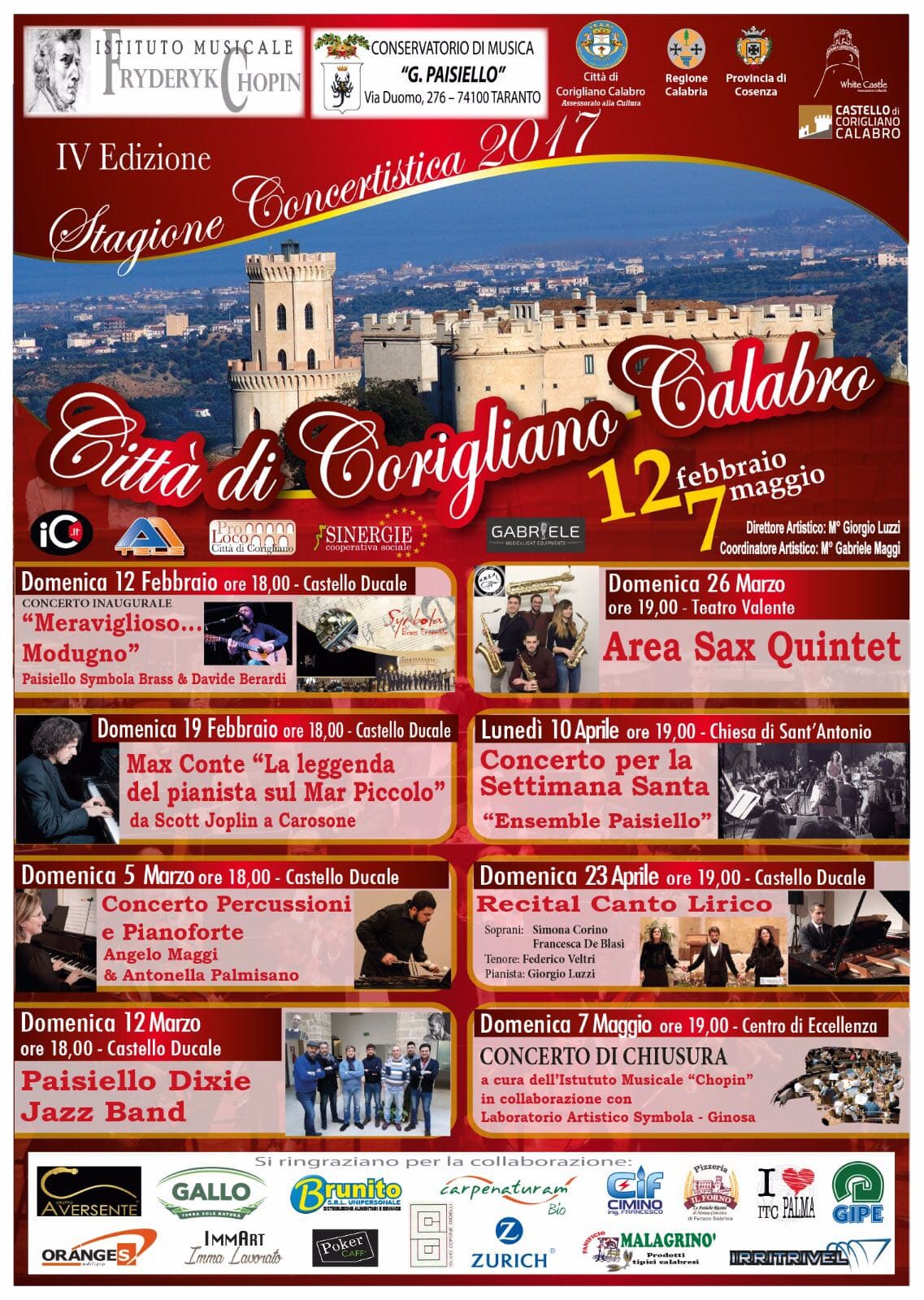 Al via la IV edizione stagione concertistica città di Corigliano