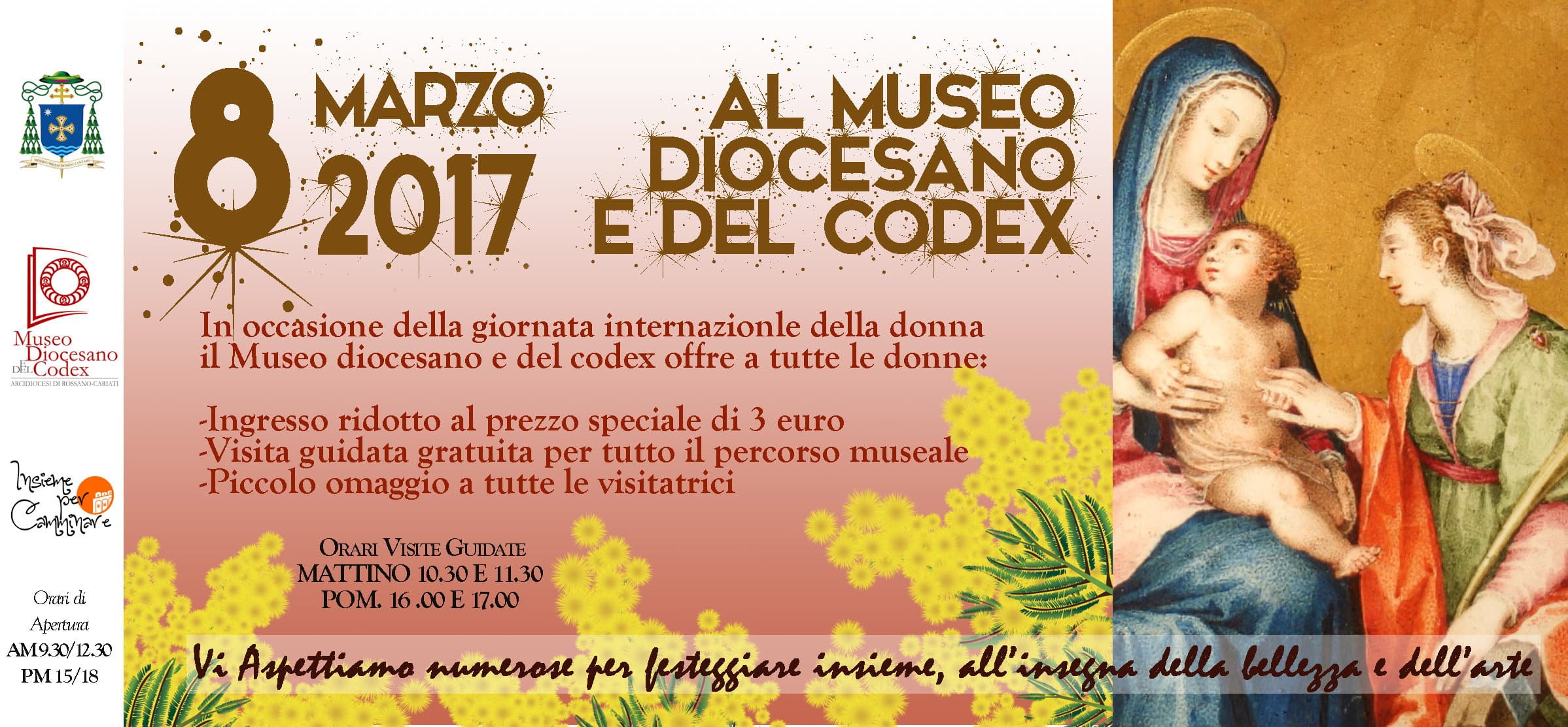 Rossano: iniziativa 8 marzo Museo Diocesano e del Codex