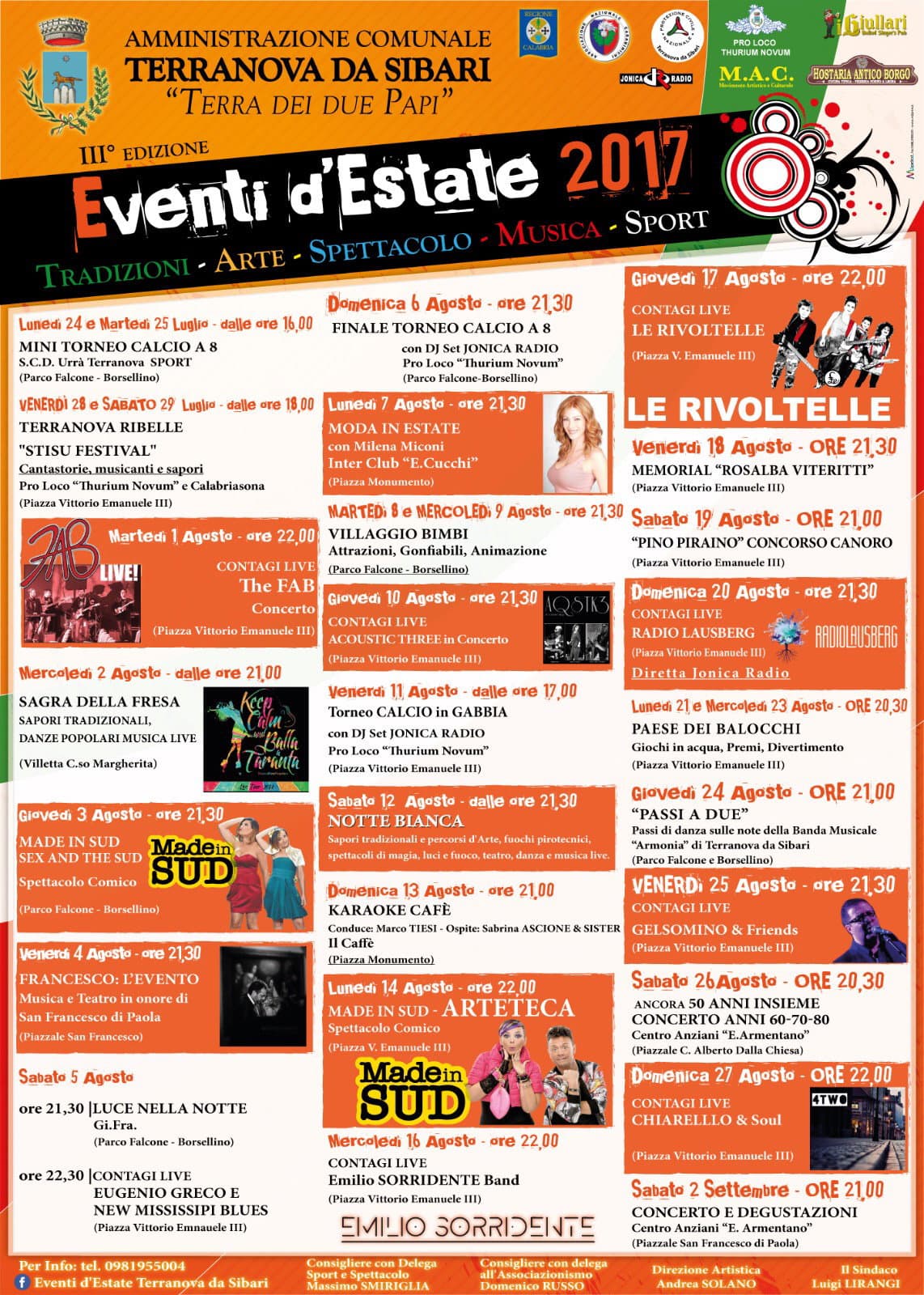 Terranova da Sibari: il programma degli Eventi d'Estate 2017