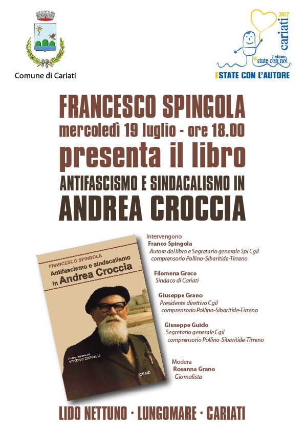 Cariati, "E-state con l'autore": Sindacalismo e importanza della memoria nel libro di Spingola