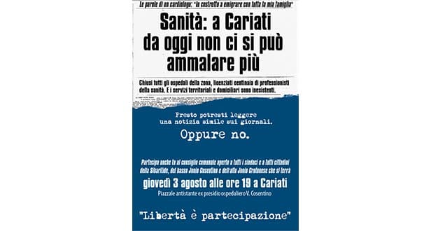 Cariati, oggi l'atteso consiglio aperto sulla sanità