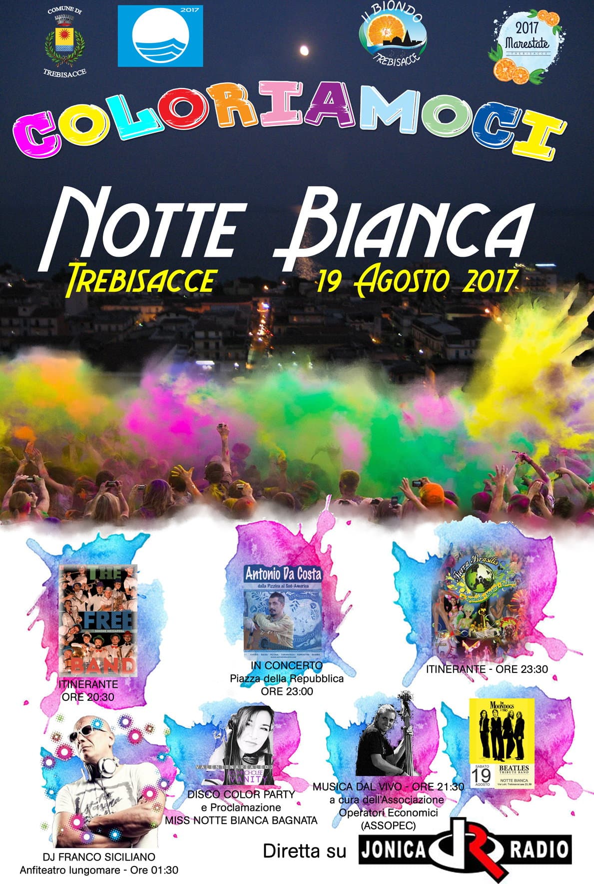 Trebisacce: domani 19 agosto Notte Bianca 2017. Tema i colori