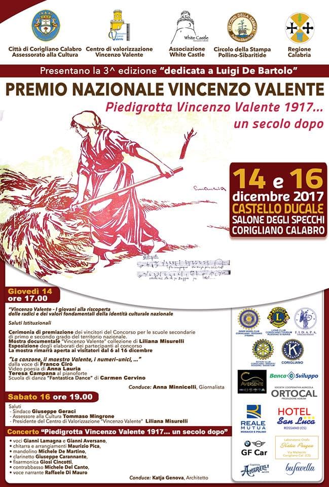 Corigliano, Premio Nazionale Valente: radici e valori. E' boom di adesioni