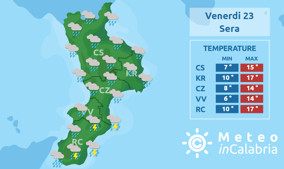 Maltempo: piogge e burrasche, allerta arancione in tutta la Calabria
