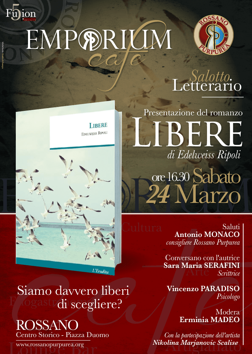Emporium Cafè: domani 24marzo presentazione di "Libere"di Edelweiss Ripoli