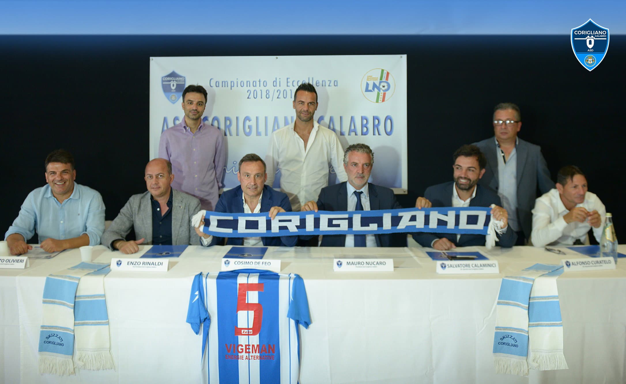 Asd Corigliano Calcio: nomi e cariche del neo staff tecnico societario