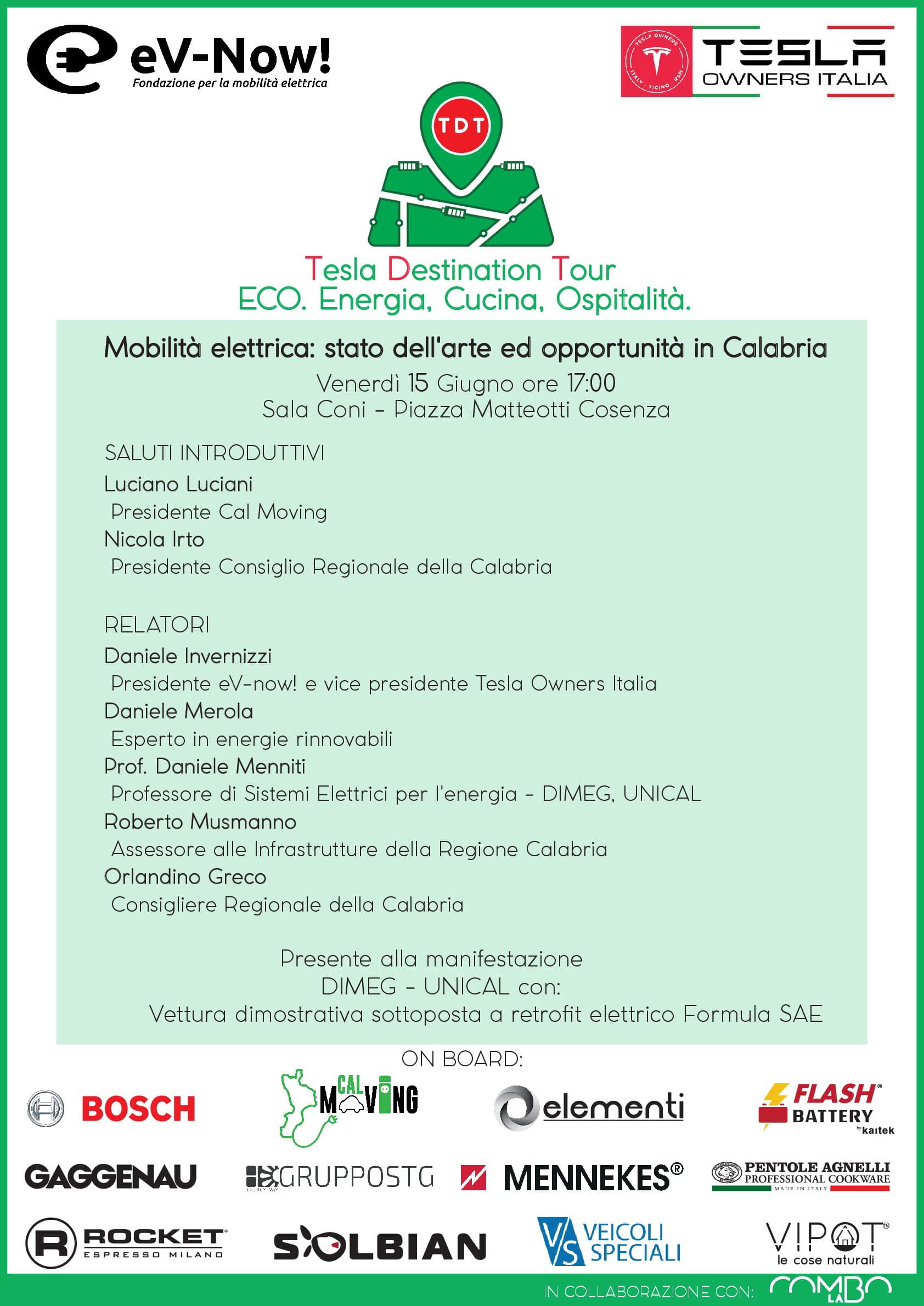 Cosenza, domani il "Tesla Destination Tour".Evento sulla mobilità elettrica