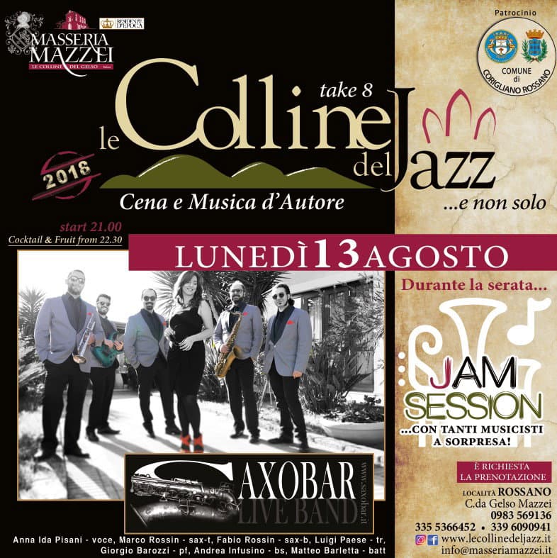 I Saxobar e la Jam Session al terzo appuntamento delle Colline del jazz