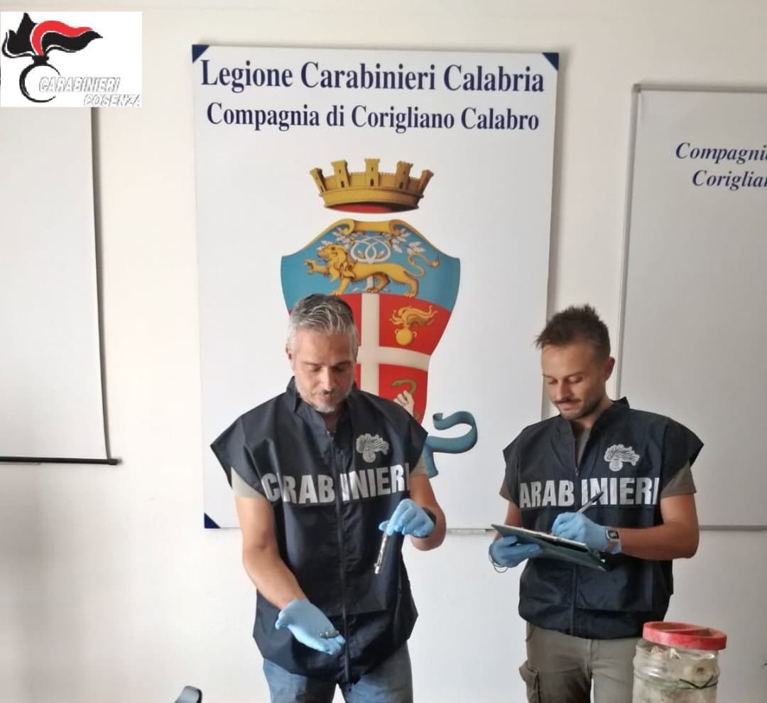 Carabinieri Corigliano:un arresto.Nascondeva in casa una penna pistola, un fucile con matricola abrasa e munizioni