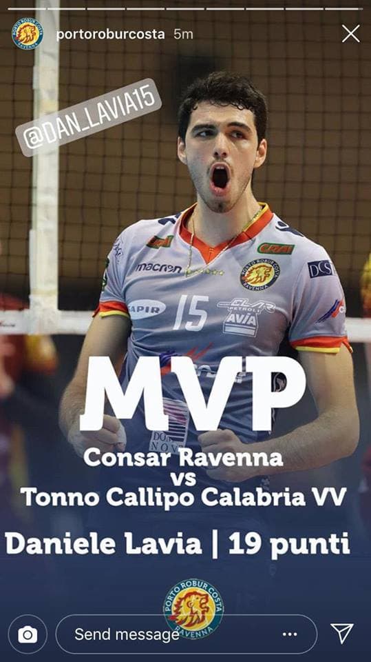Volley A1: Daniele Lavia trascina Ravenna alla vittoria e porta a casa il premio MVP