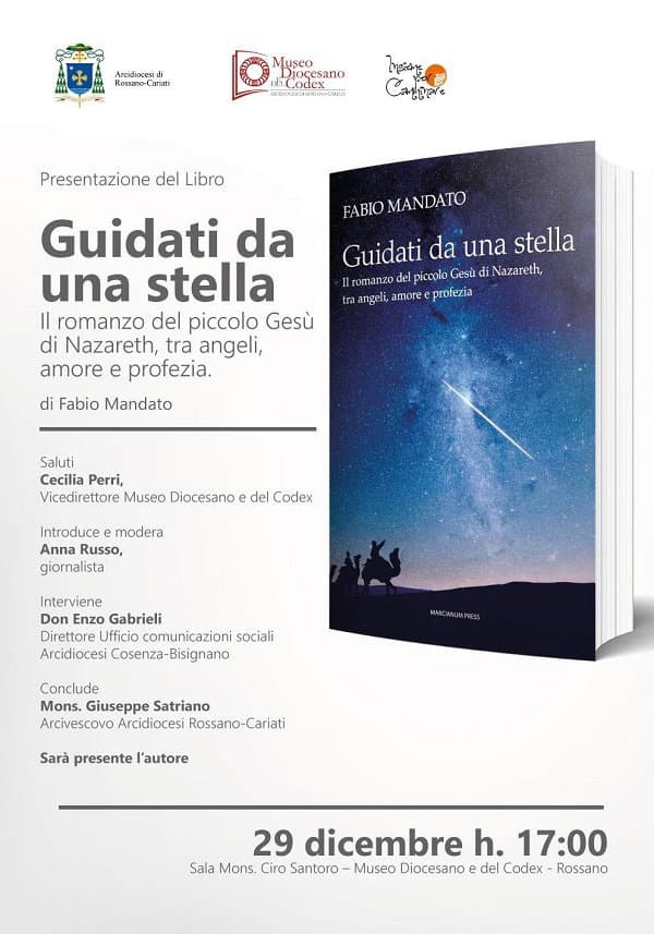 Museo Diocesano e del Codex: domani sabato 29, la presentazione del romanzo di Fabio Mandato“Guidati da una stella”