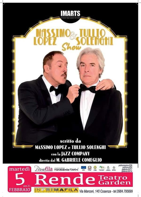 Rende, Massimo Lopez e Tullio Solenghi in "Show", ospiti della rassegna "Primafila"