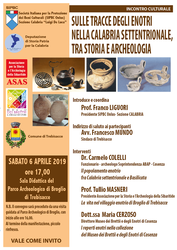 Trebisacce, sabato 6 aprile nel Parco Archeologico di Broglio, incontro culturale sugli Enotri