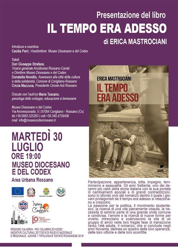 Museo Diocesano e del Codex: domani 30 luglio la presentazione del libro "il tempo era adesso" di Erica Mastrociani