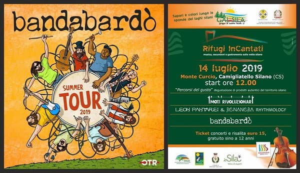 Il 14 luglio, località Monte Curcio, il concerto della Bandabardò a Rifugi inCantati, organizzato dal G.A.L. Sila Sviluppo