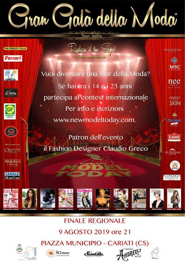 Venerdì 9 agosto a Cariati la finalissima regionale del New Model Today, sogno di aspiranti modelle