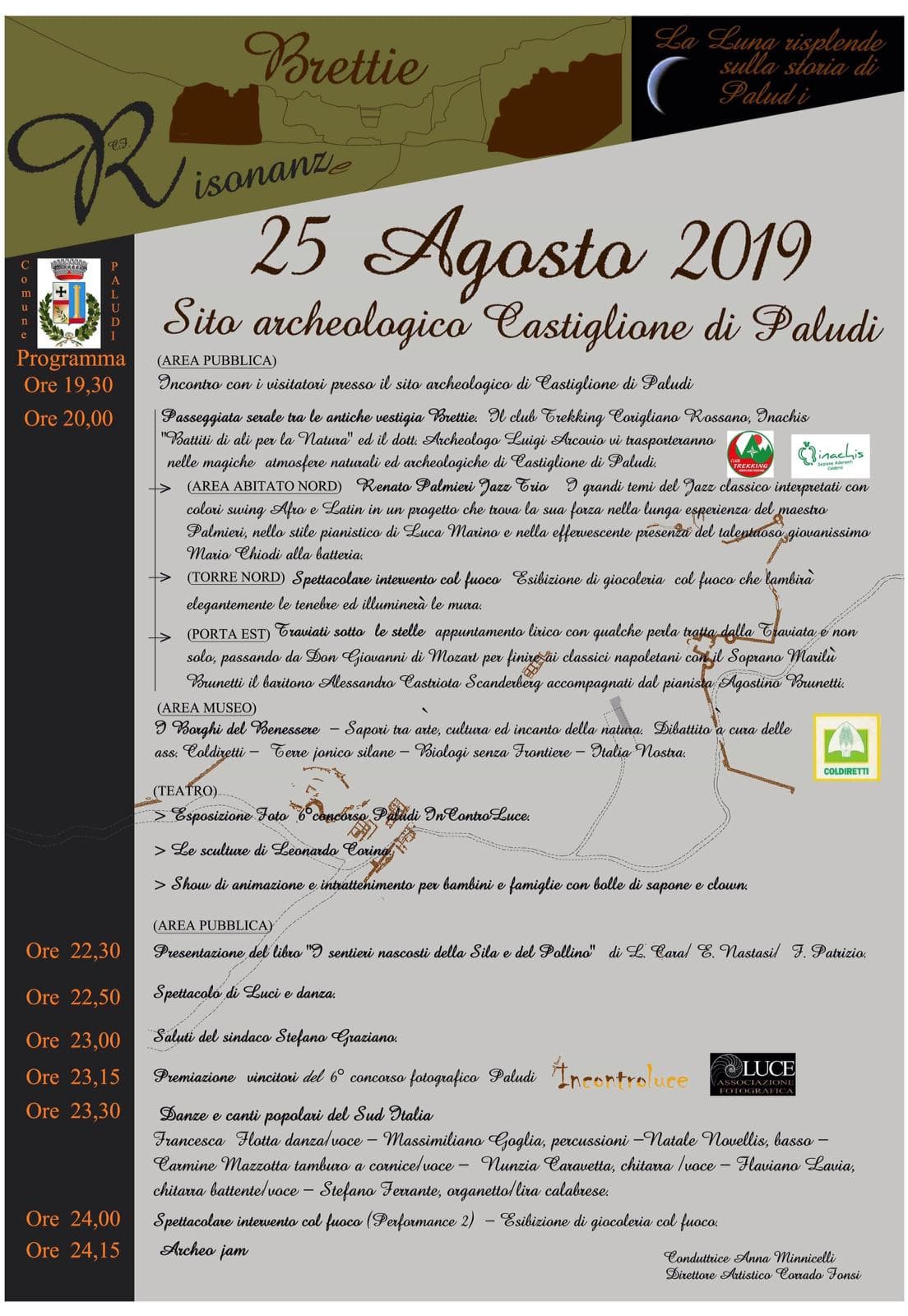 Oggi 25 agosto a Castiglione di Paludi, appuntamento con Risonanze Brettie