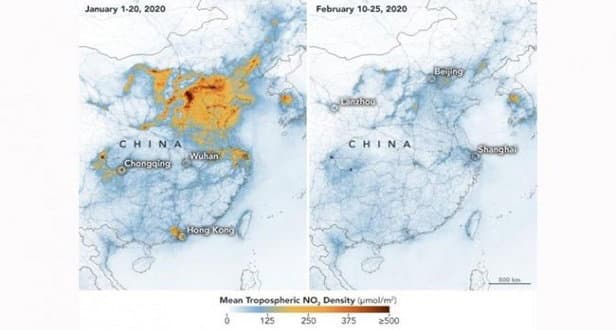 Cina: inquinamento ridotto a causa del Coronavirus
