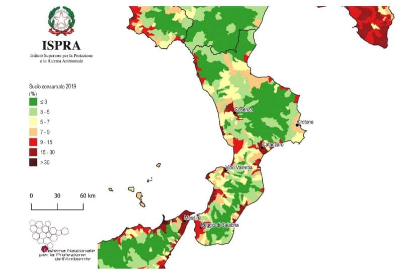 Coldiretti: in Calabria 118 ettari di suolo consumati nel 2019