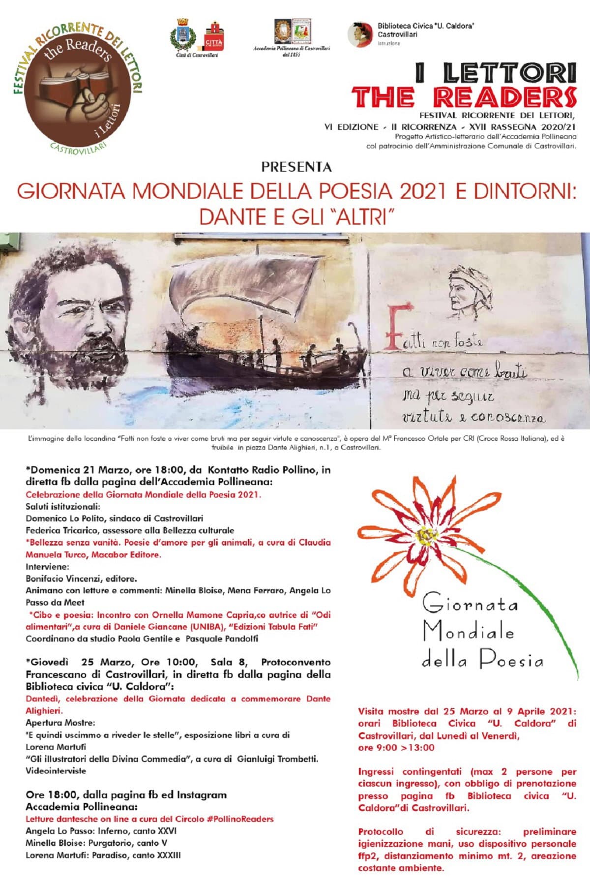 Castrovillari, tre appuntamenti per il “Dantedì” e la Giornata mondiale della Poesia 2021