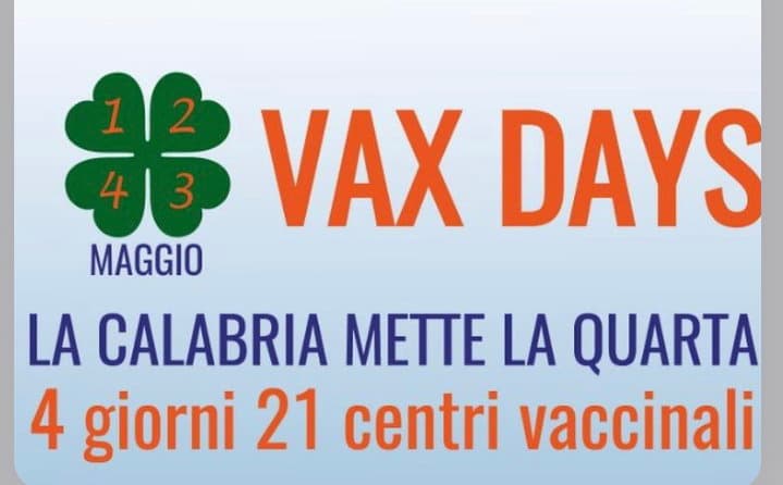 La Regione annuncia nuovi vax days dall'1 al 4 maggio