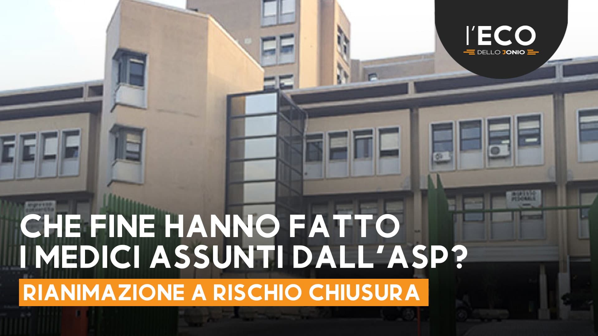 Al "Giannettasio" non ci sono più rianimatori: reparto verso la chiusura