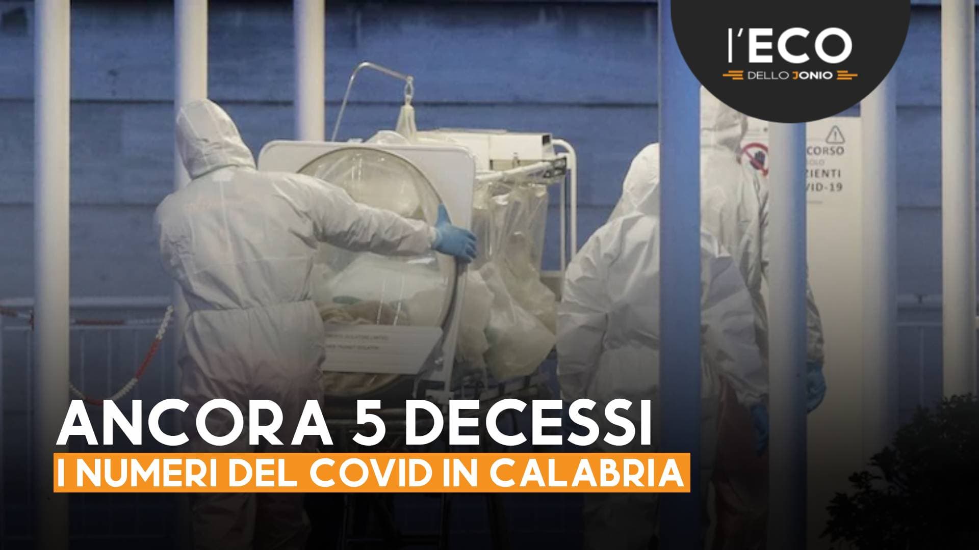 Si continua a morire di Covid: oggi in Calabria altri 5 decessi