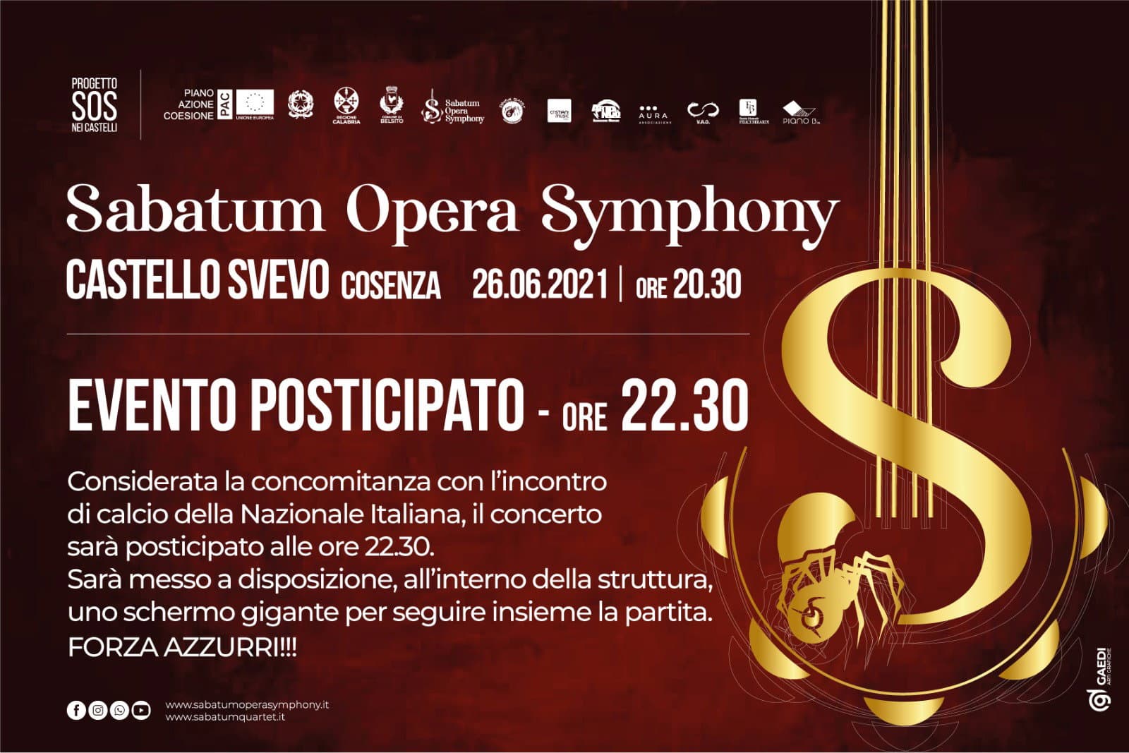 Tutto pronto per “Sabatum Opera Symphony”, l'evento che coinvolge i castelli