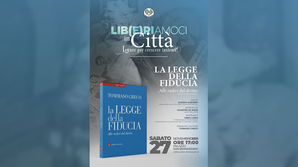 A Co-Ro prende il via "Lib(e)riamoci in Città" con la presentazione del libro di Tommaso Greco
